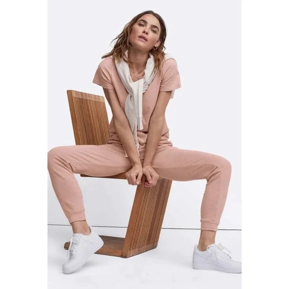 MATE the Label Pants Organic Terry Classic Jogger In Rose - Picture 4 of 7